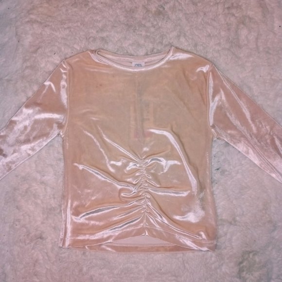 Zara Other - NEW ZARA GIRLS LONG SLEEVE VELVET SHIRT